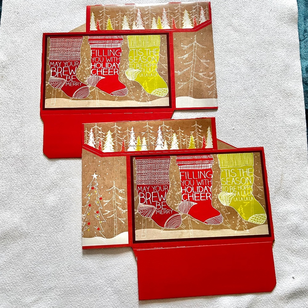 NEW set of 2 holiday drink carriers